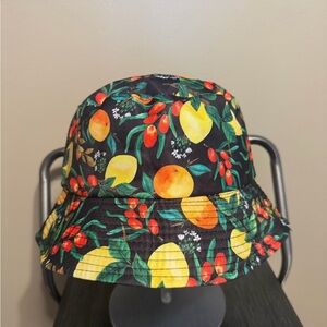 Reversible Fruit Print Bucket Hat | Black Flip Side | Y2K Festival Style